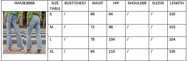 Women Trendy Casual Stretchy Denim Wide Leg Pants 8