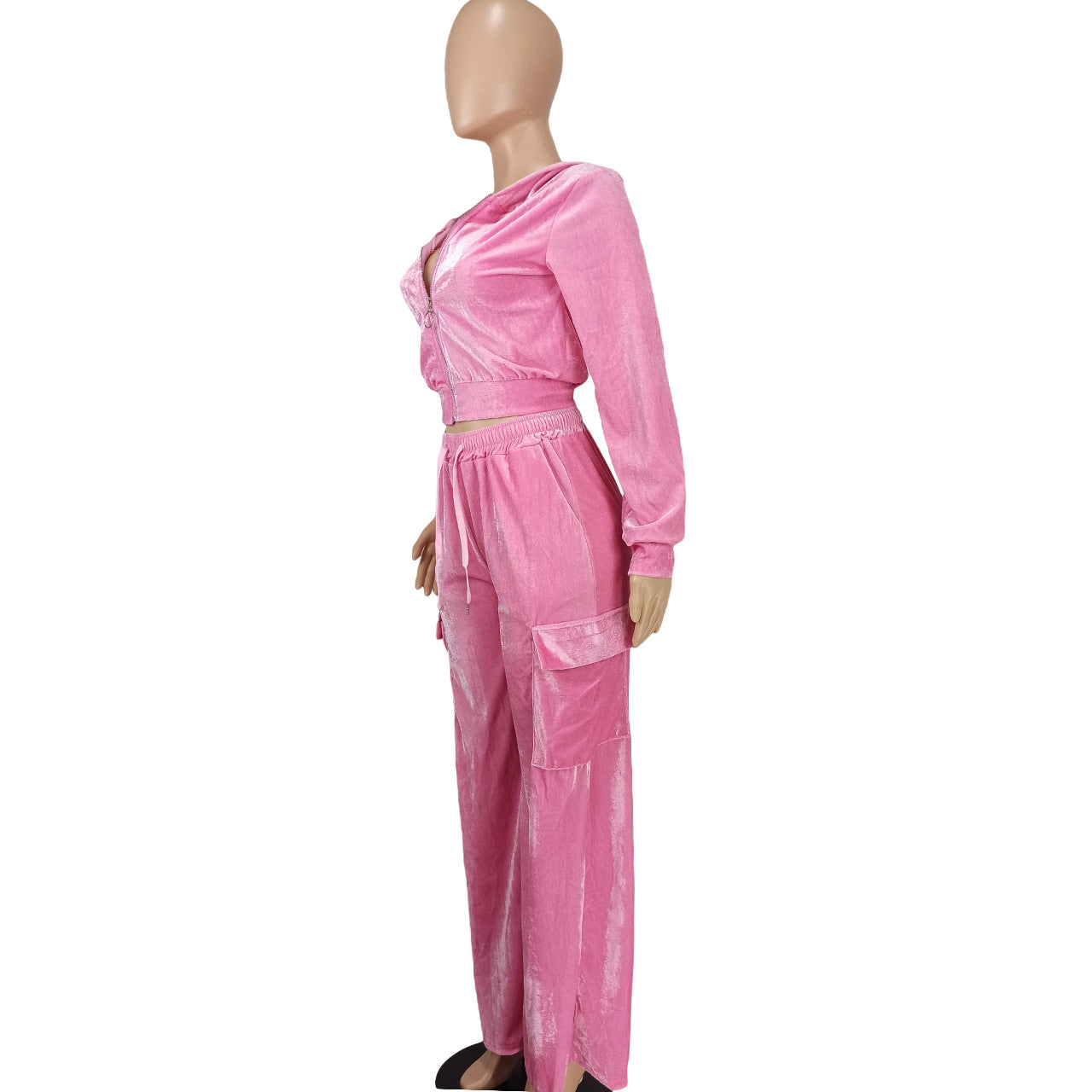 Women Velvet Hoodies and Pant Two-Piece Set 22