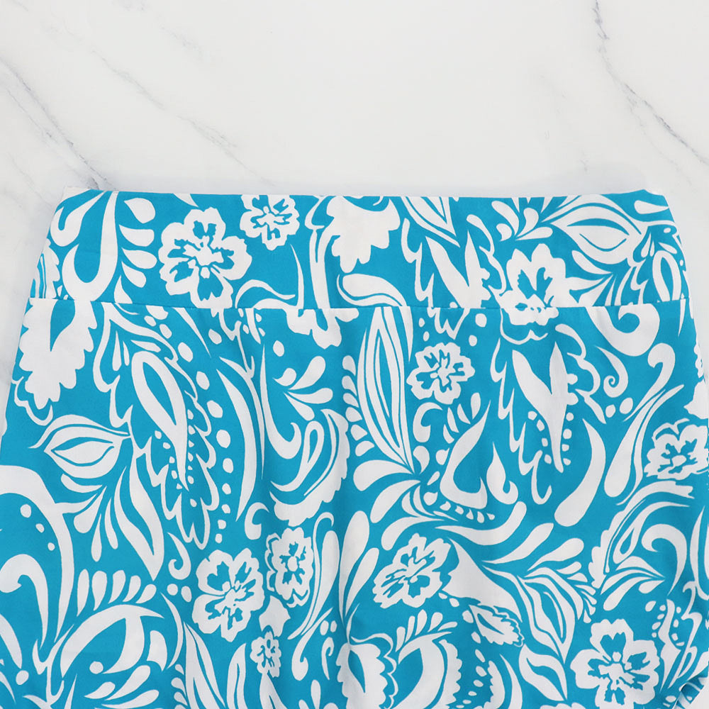 Women floral short-sleeved Top and Long Skirt two-piece set 10