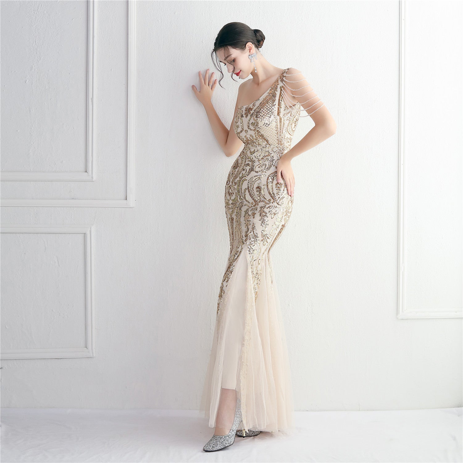 Plus Size Women Sequin Formal Party Evening Dress 5