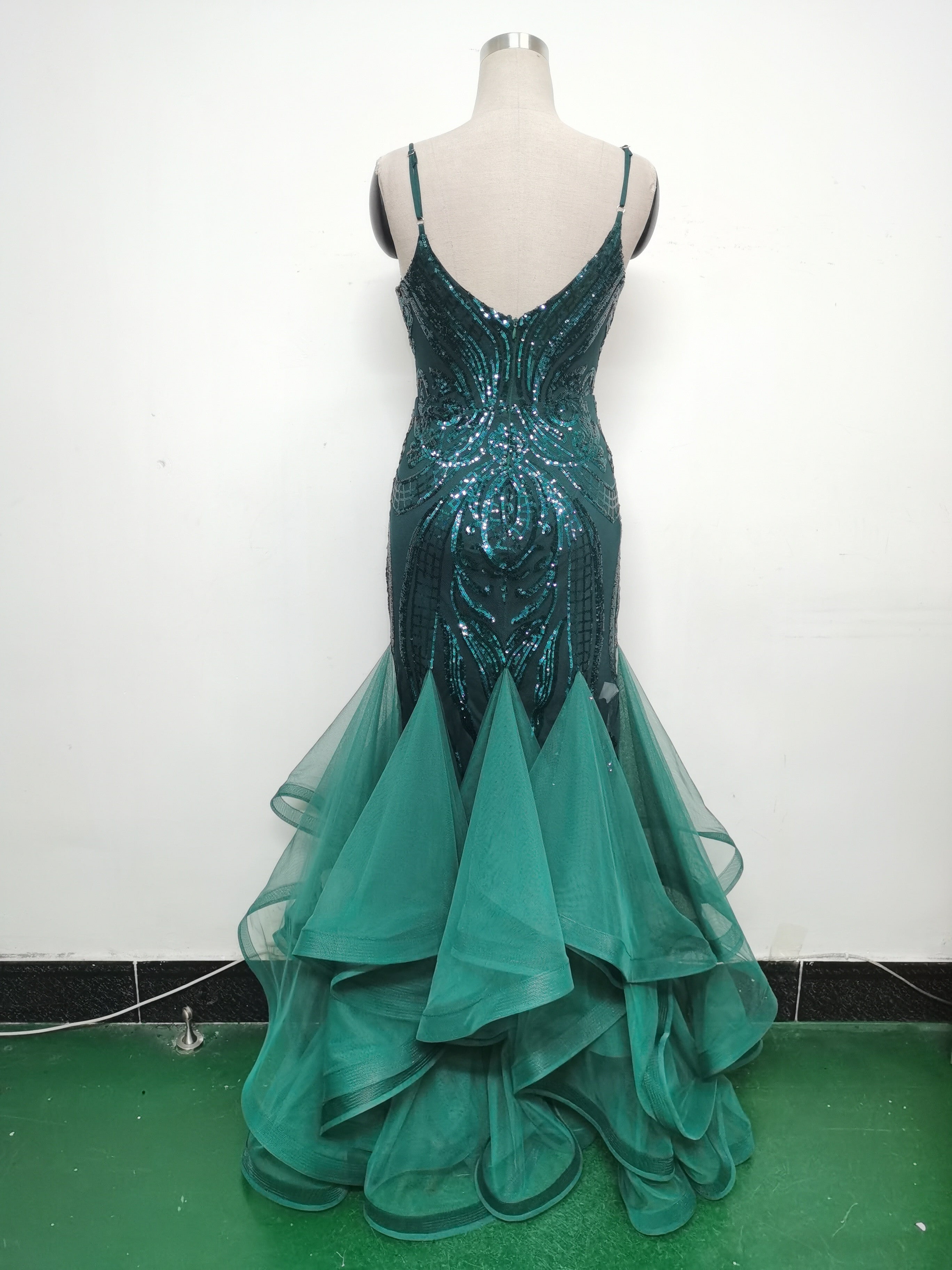 Women Sequin Patchwork Mesh Evening Dress 21