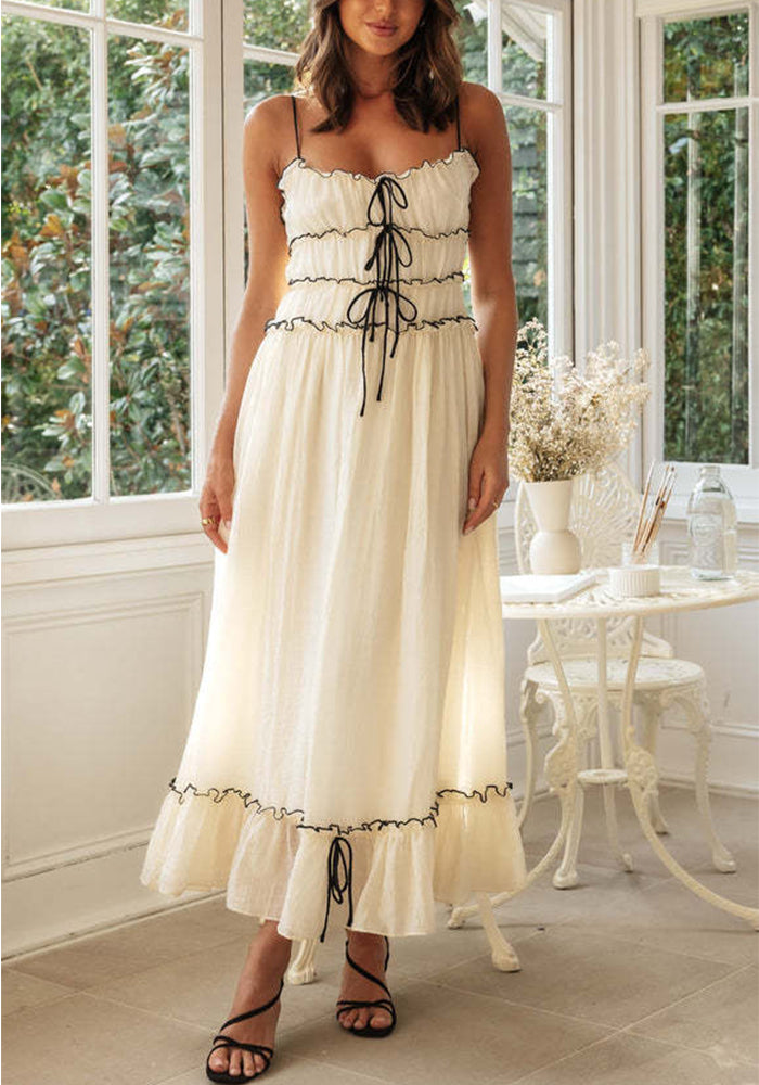 Women's Chic Strap Solid Color Maxi Dress