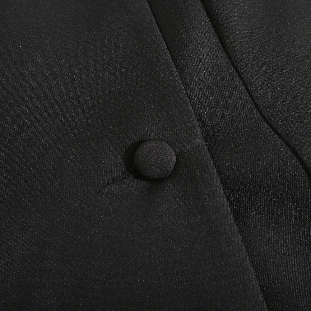 Spring Sexy See-Through Mesh Long Sleeve Double Breasted Slim Waist Chic Women Blazer Dress 51