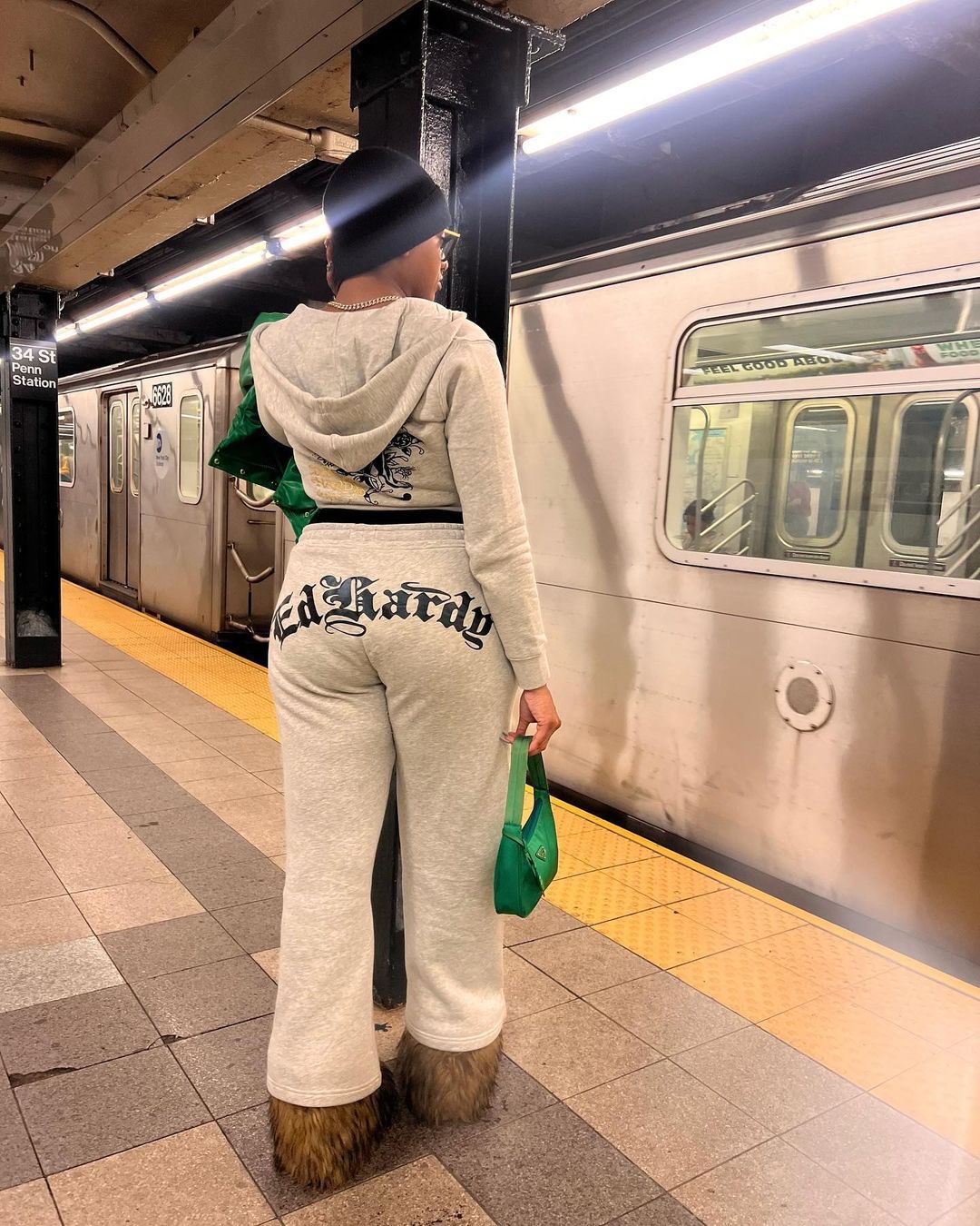 Women Zipper Printed Long Sleeve Top and Pant Two-piece Set 6