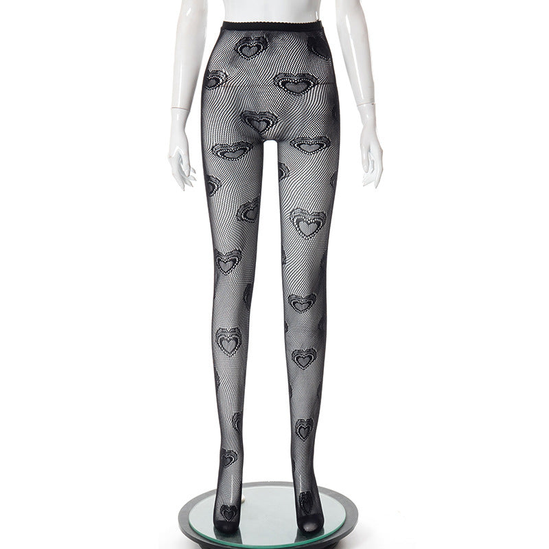 Fashion Women's Spring Sexy Cutout See-Through High Waist Mesh Pants 11