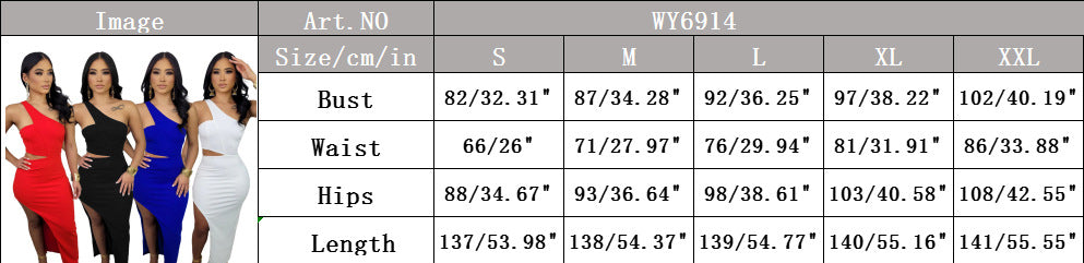 Women One Shoulder Slit Dress 10