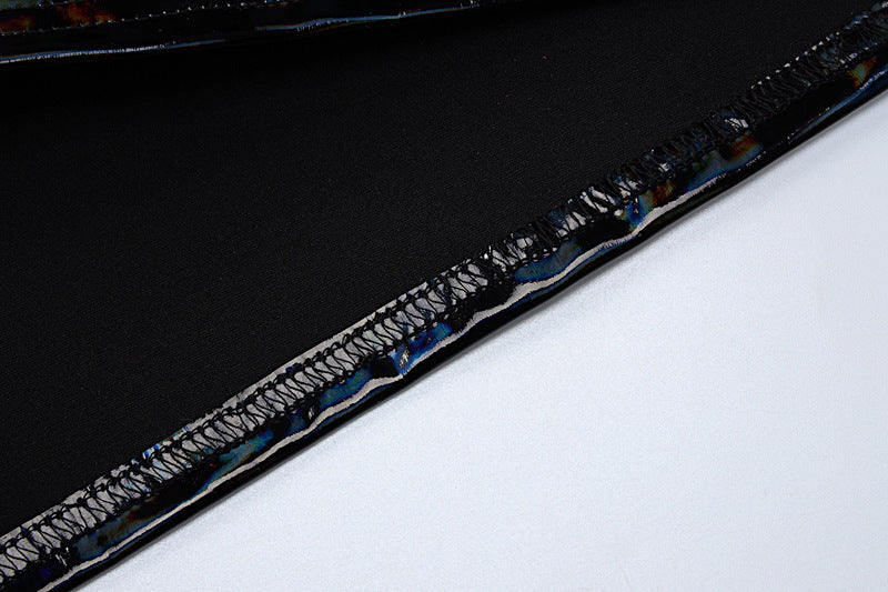 Women Strapless PU-Leather Dress 9