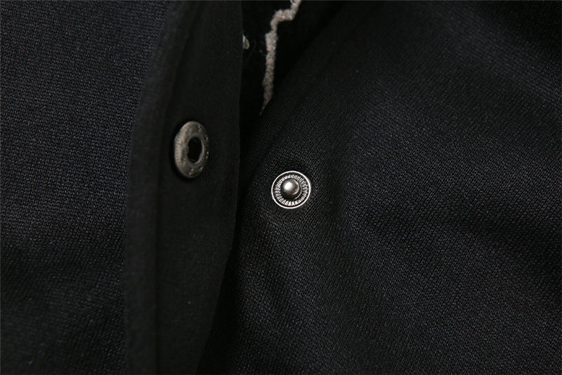 Women Summer Patchwork Pu Leather Long Sleeve Button Down Letter Embroidered Jacket 23