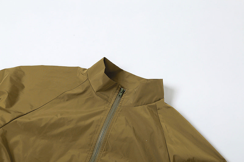 Autumn Women's Clothing Zipper Slim Long Sleeve Crop Jacket Cargo Skirt Two Piece Set 15