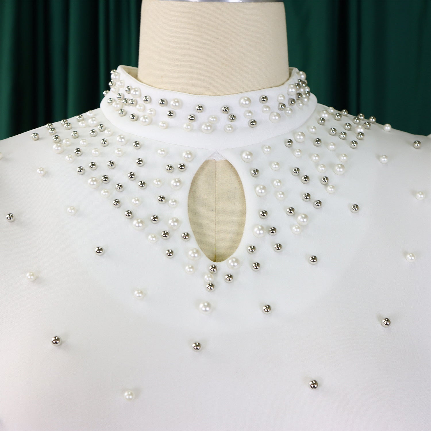 Women Sexy Ruffle Sleeve Beaded Party African Dress 32