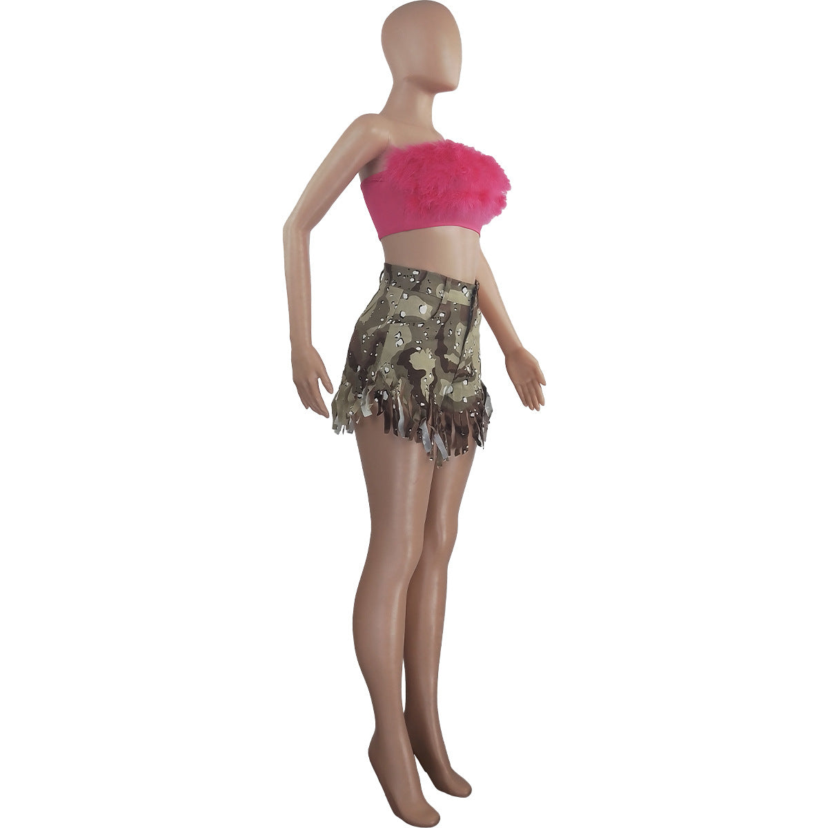 Fashionable Women's Camouflage Tassel Shorts 6