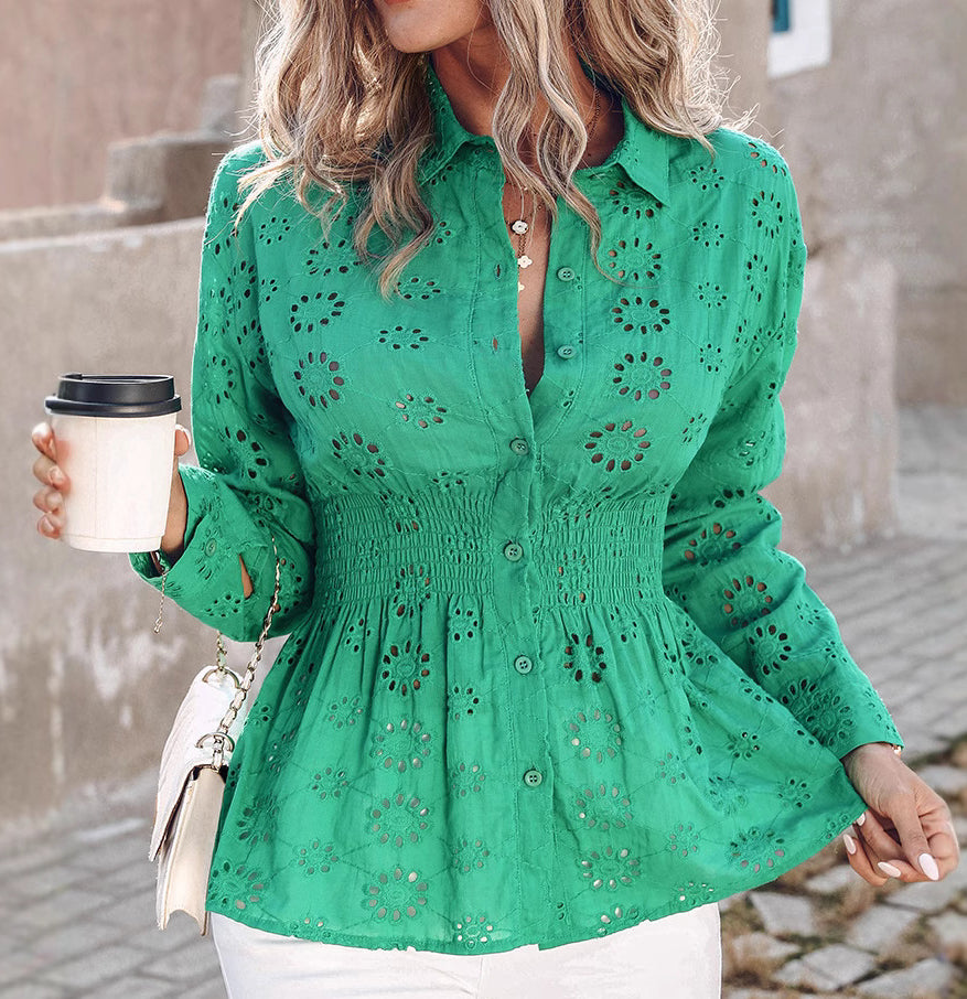 Women's hollow Slim Waist shirt 3