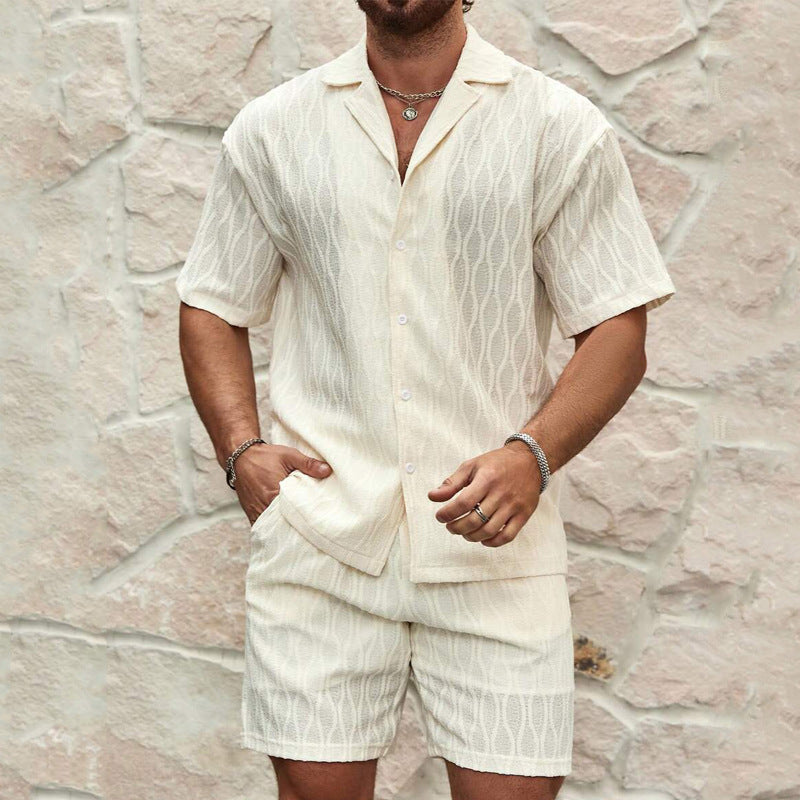 Summer Casual Men's Shirt & Shorts Set 3