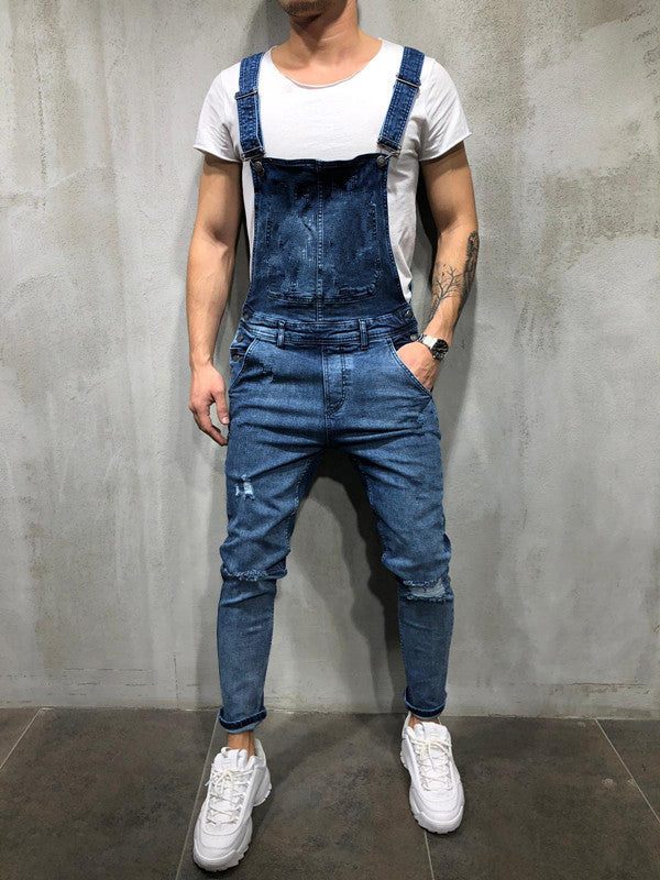 Men'S Denim Bib Suspender Men'S Denim Pant Jumpsuit 8