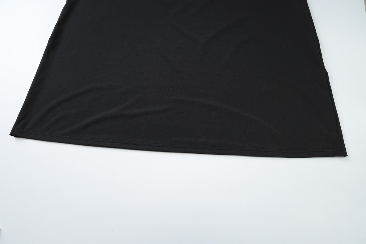 Women's Summer Off-Shoulder Halter Neck Tie Mesh Patchwork Solid Long Dress 14