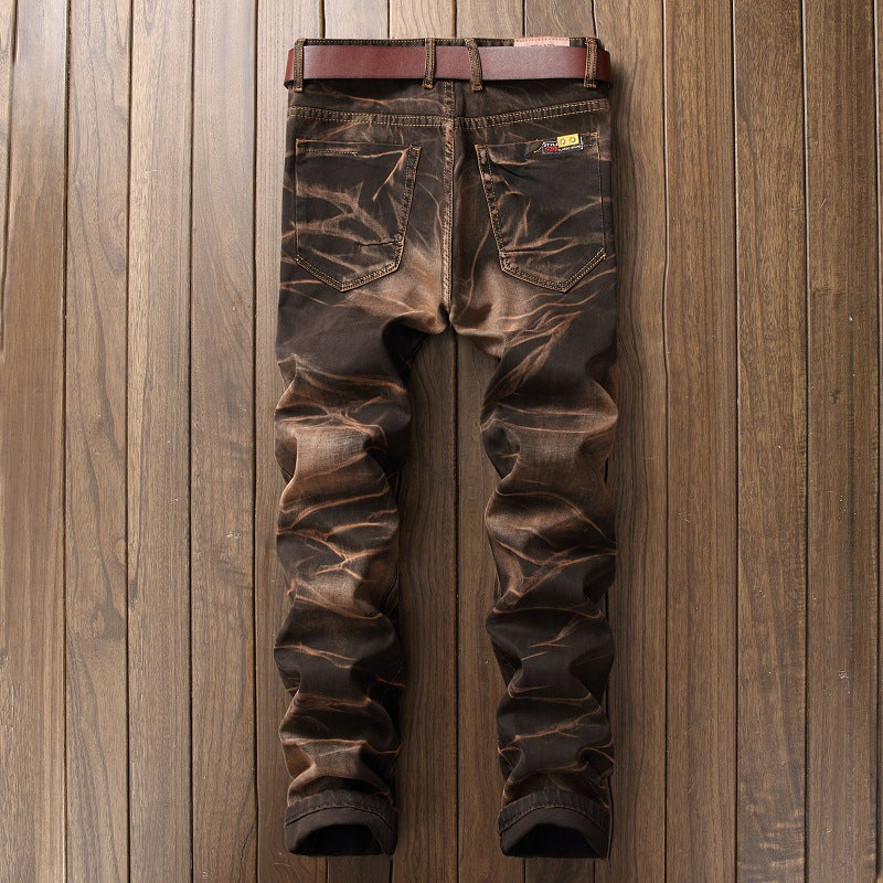 Men Vintage Denim Straight Trousers 20