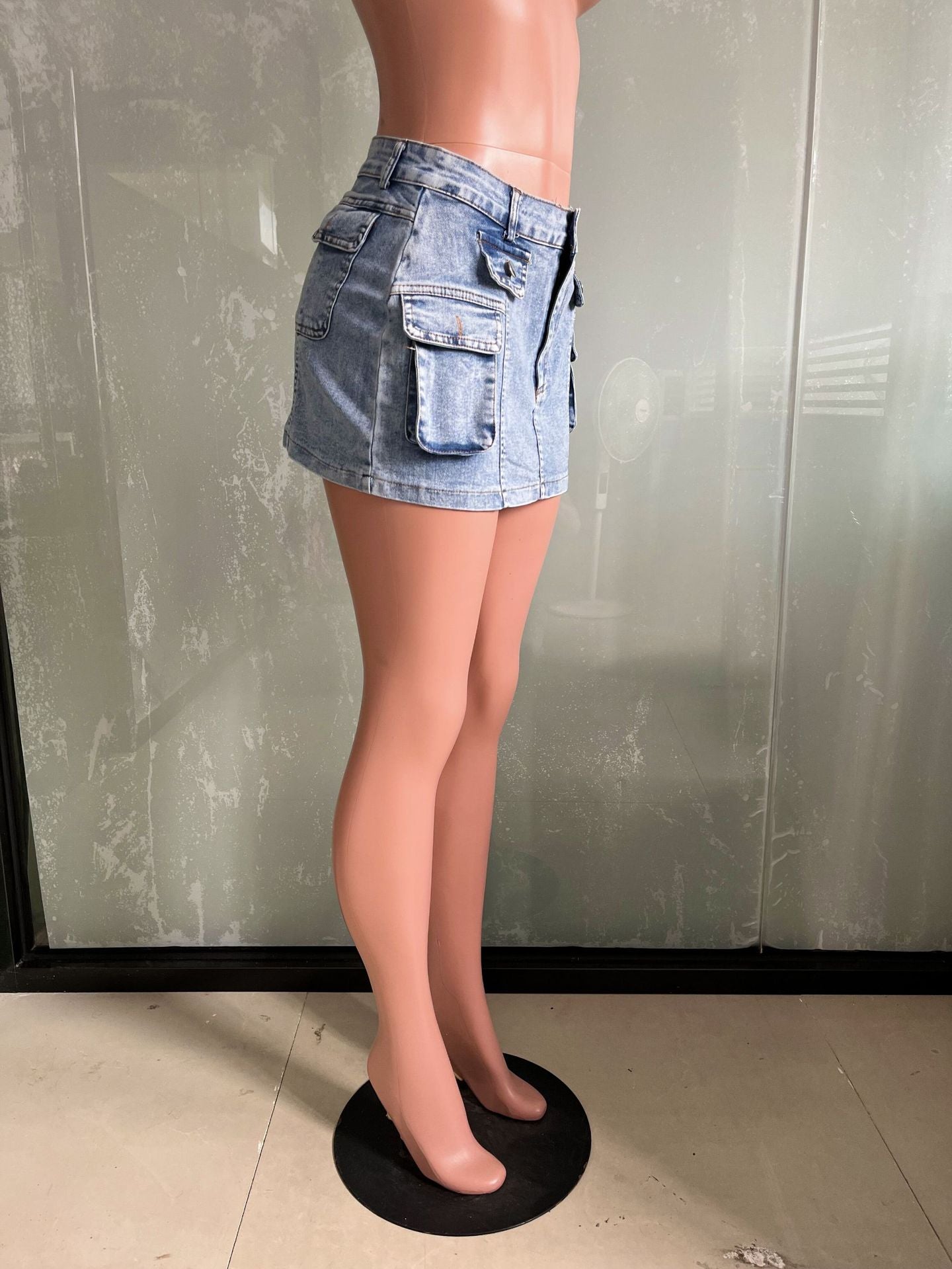 Sexy Fit Denim Mini Skirt Bodycon Club Skirt 9