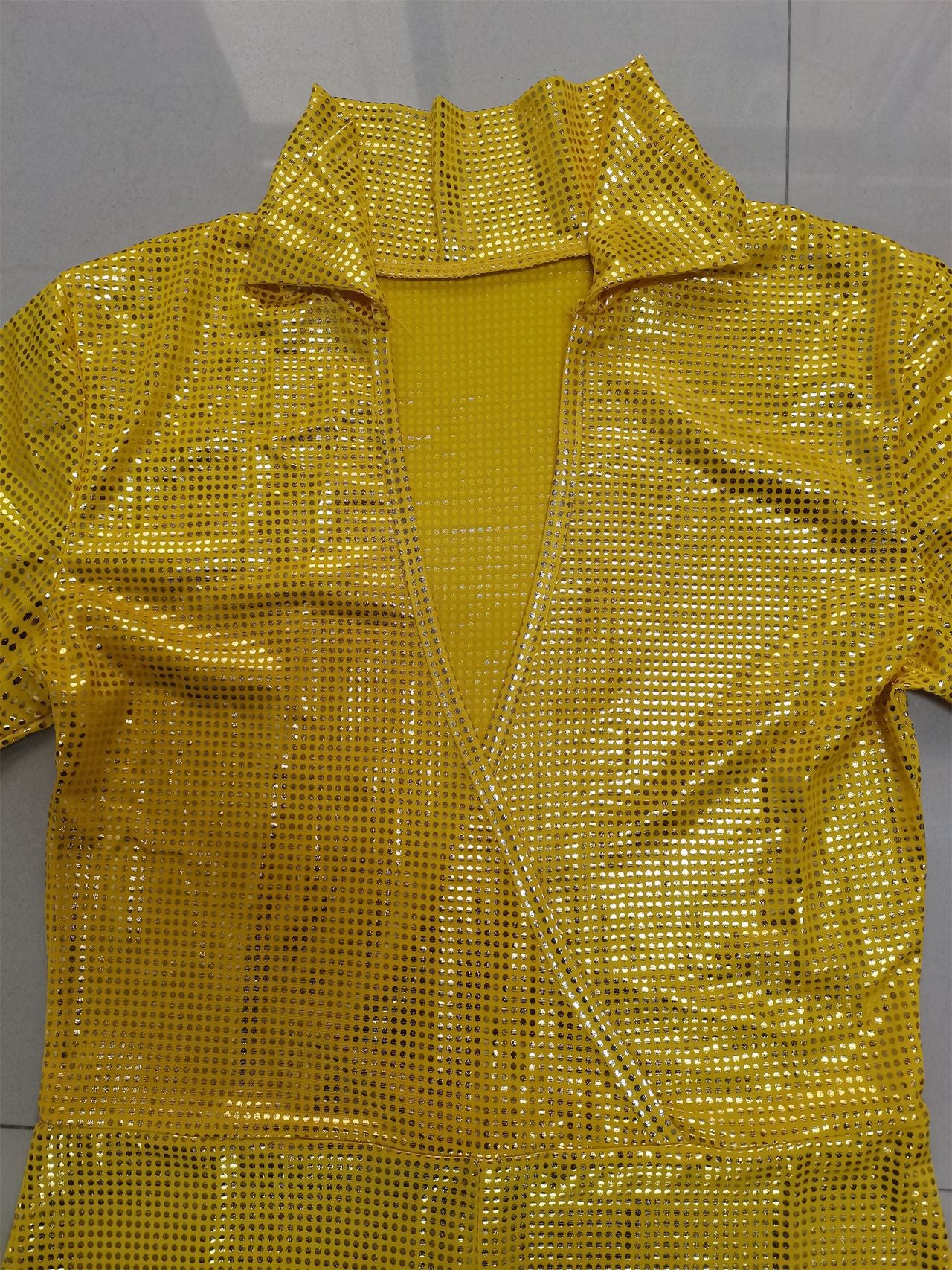 Women V Neck Shiny Jumpsuit 15