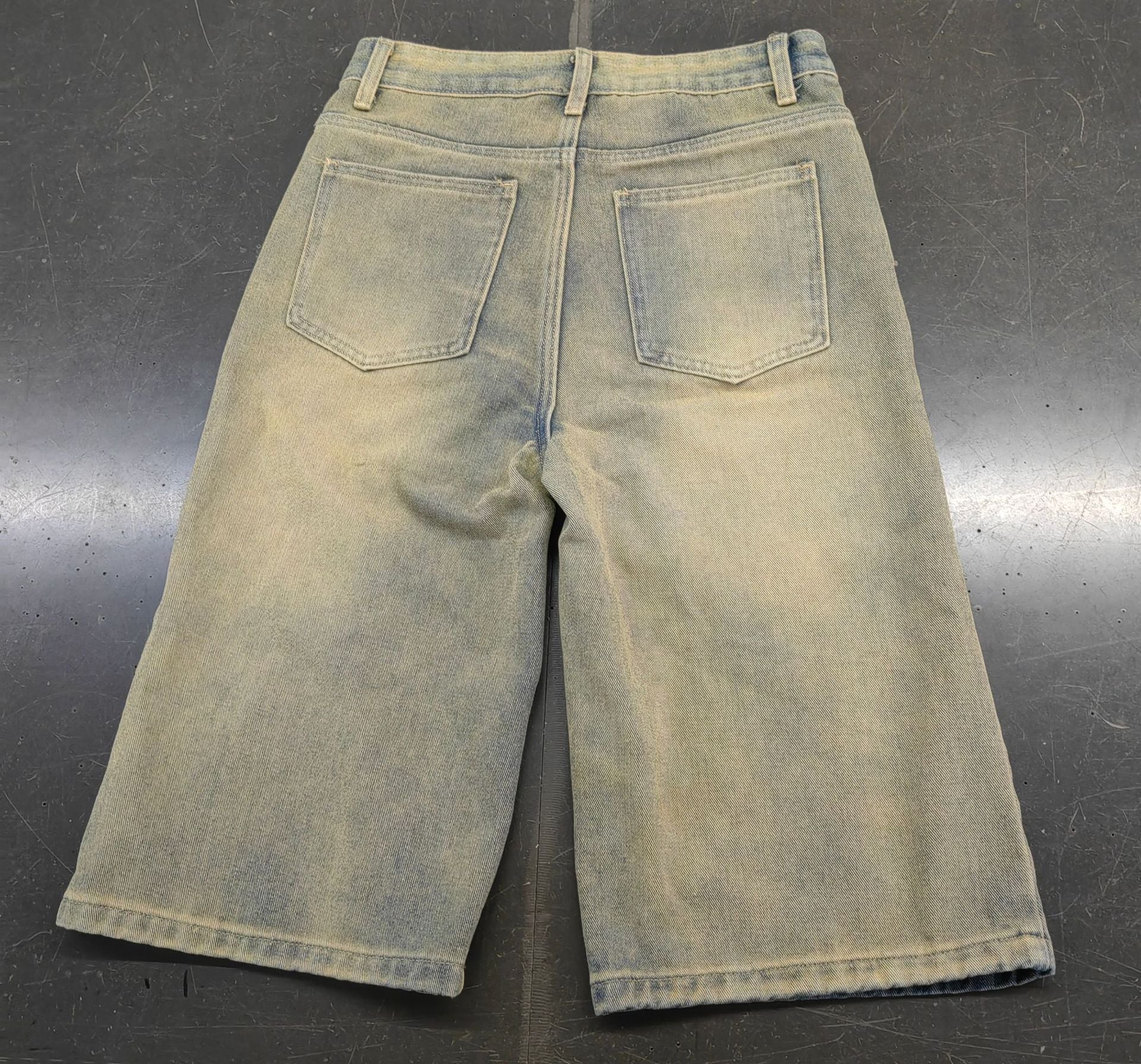 Summer High-Waist Loose Distressed Ripped Denim Straight/Wide-Leg Pants 7