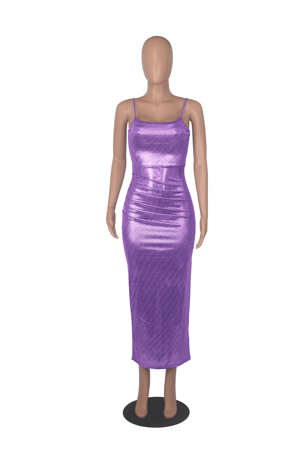 Women Sexy Pleated Straps Bodycon Dress 15