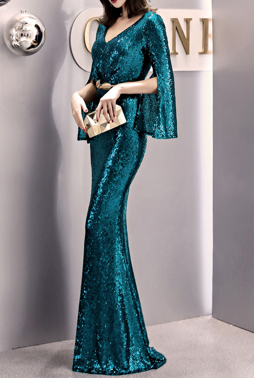 Women Formal Party Elegant Sexy Sequin Fishtail Evening Dress 8