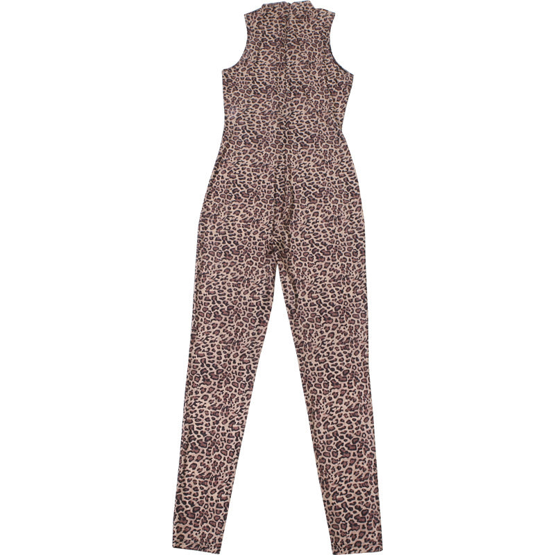 Spring Sexy High Waist Tight Fitting Leopard Print Jumpsuit 10
