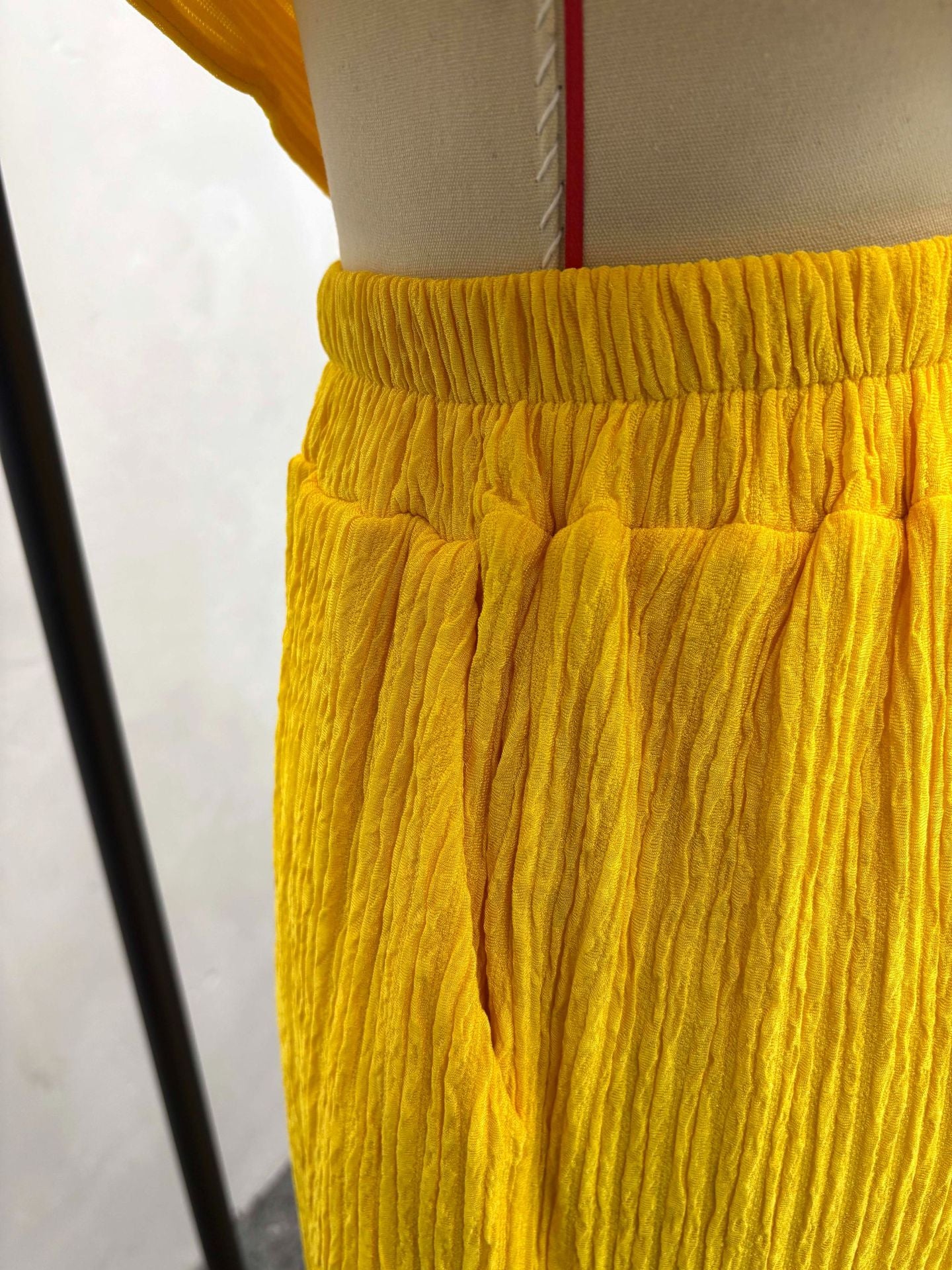 Women's Pleated Slash Shoulder Top and Pants Africa Chic Set 15