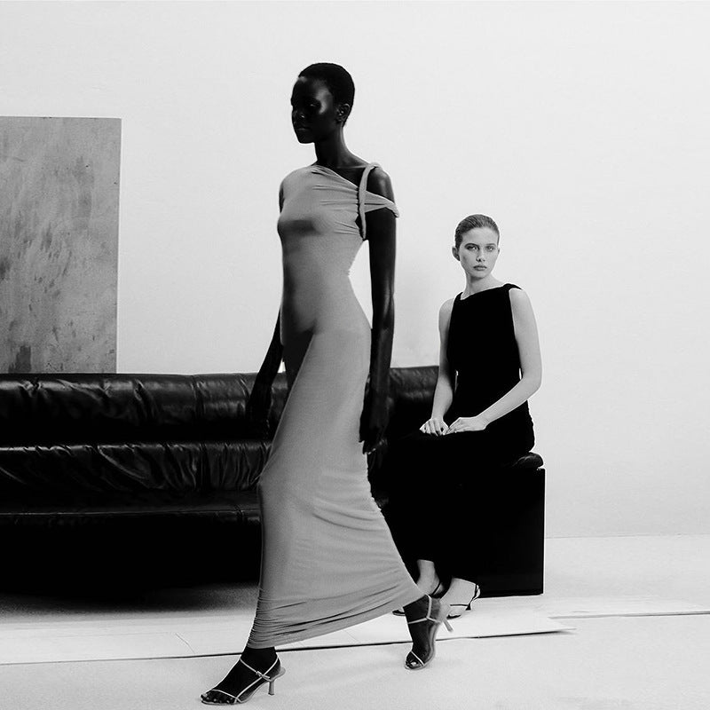 Women Summer Slash Shoulder Dress 14