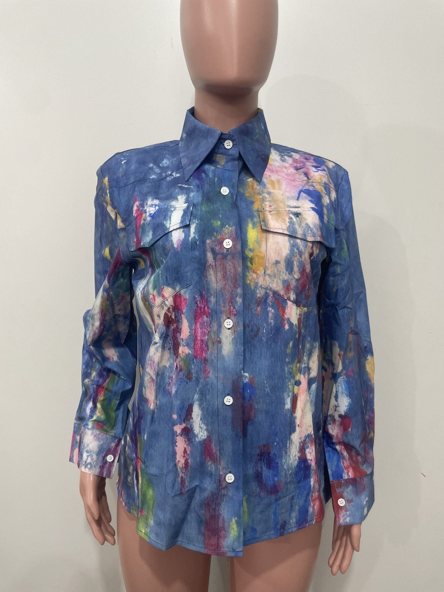 Women's Fashion Casual Printed Long Sleeve Shirt 5