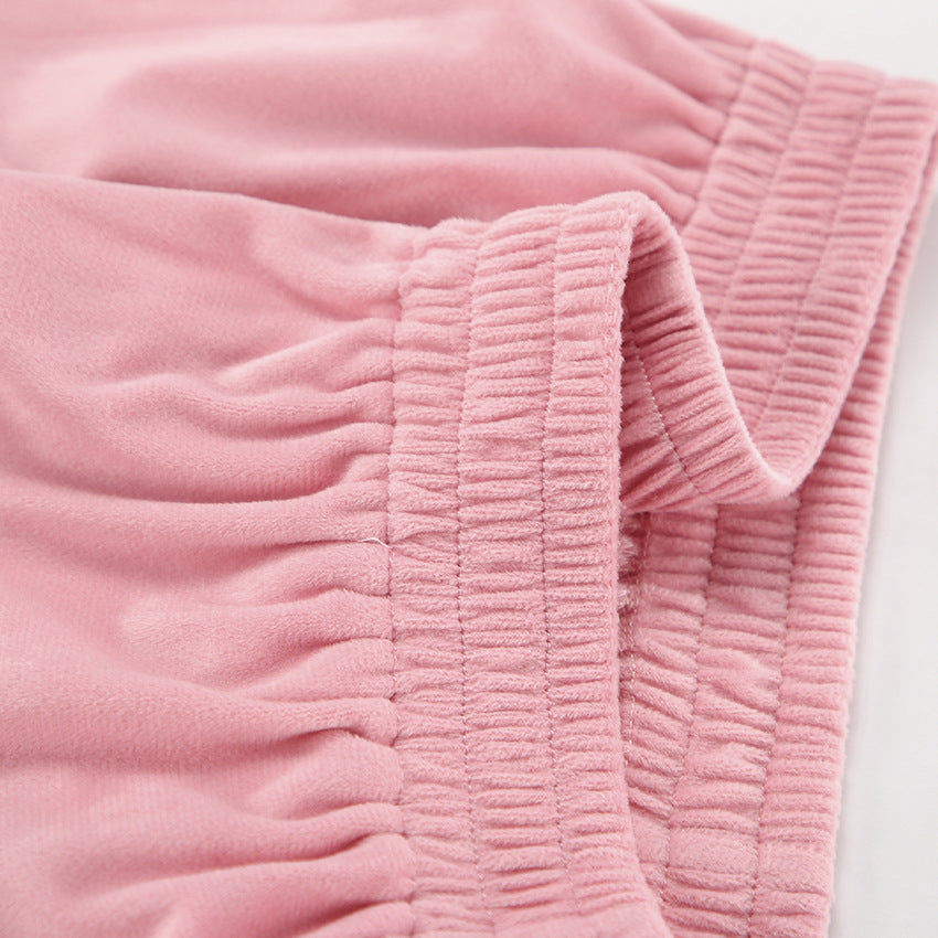 Pink Fashion Sports Suit Autumn Winter Zipper Turndown Collar Two-Piece Women Pants Set 14