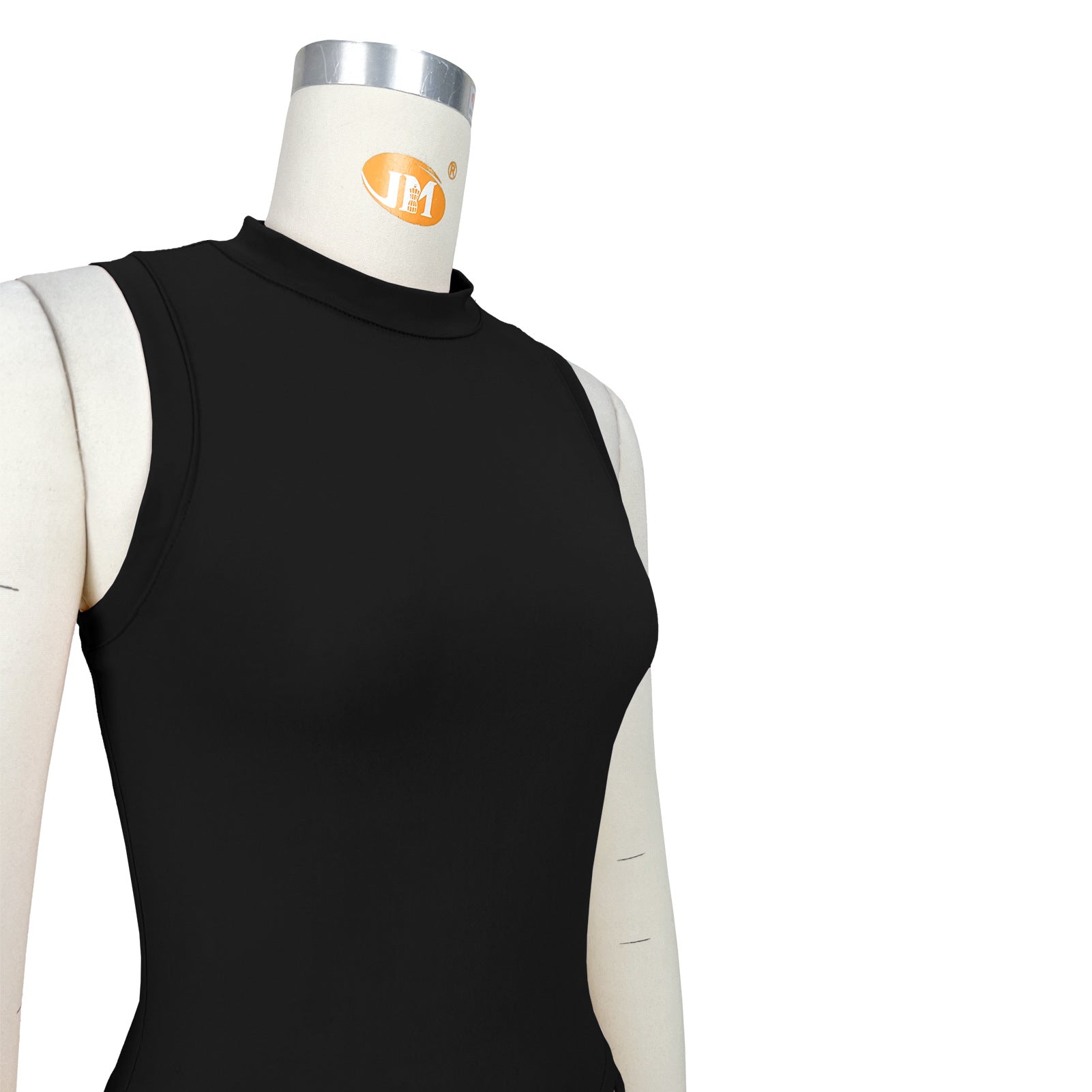 Women's Solid Color Round Neck Sleeveless Top and Long Skirt Two Piece Set 16