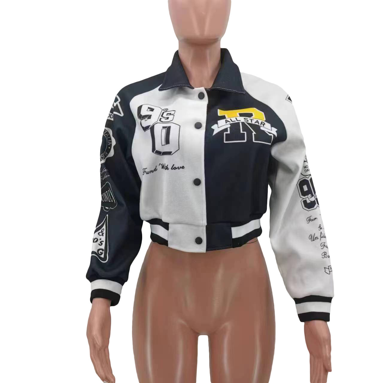 Women'S Fashion Casual Print Baseball Jacket 16