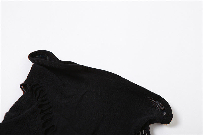 Fall Women's Sexy Round Neck Cutout Tight Fitting Top High Waist See-Through Casual Pant Set 17