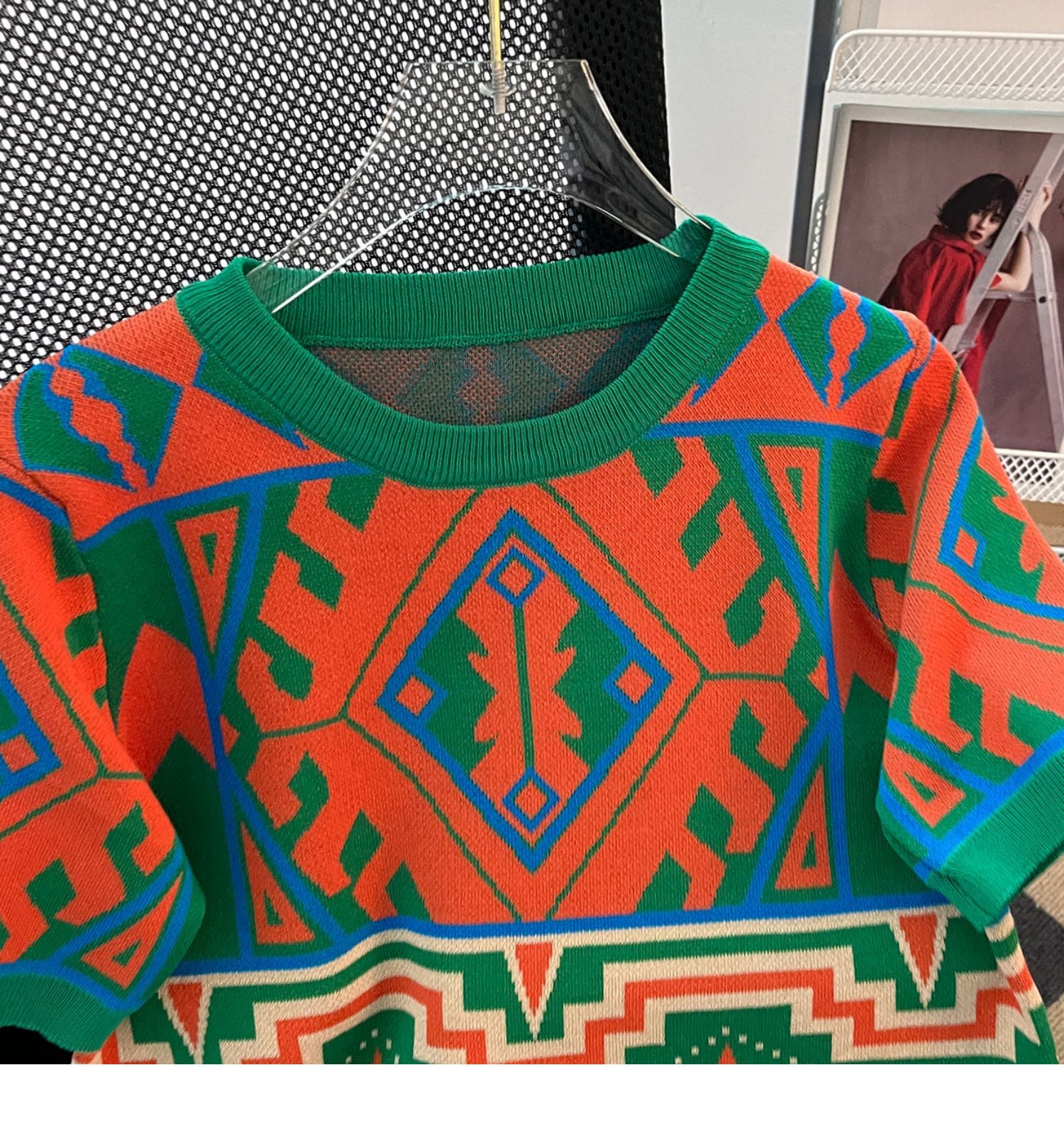 Summer Short Loose Contrasting Color Trendyknitting Top Short-Sleeved T-Shirt 15