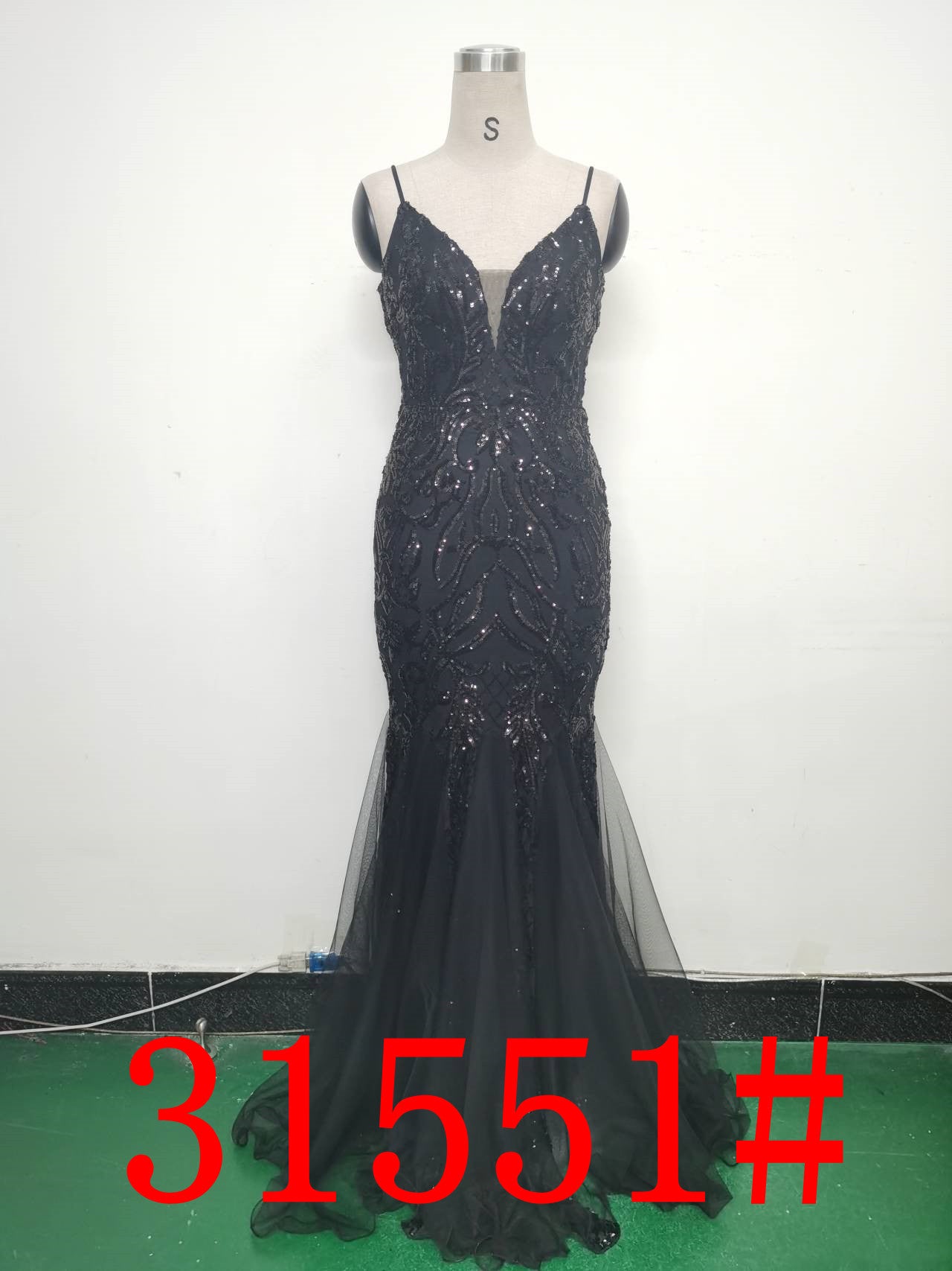 Floral Sequin Mesh Evening Dress 29