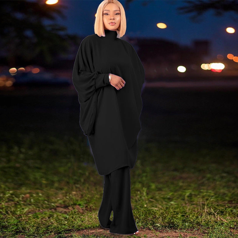 Autumn And Winter Chic Women's Suit Fashionable Baton Loose-Sleeved Shirt Straight-Leg Trousers Two-Piece Set 8