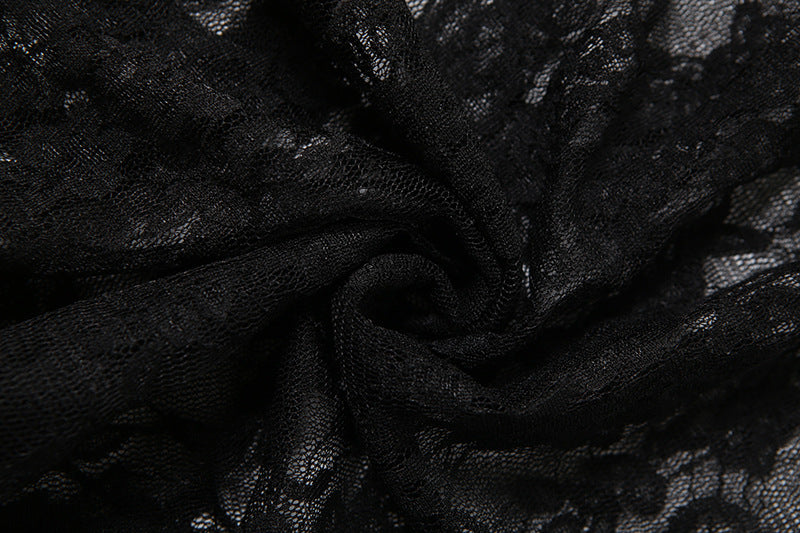 Women Summer Street Lace Patchwork Strap Top and Shorts Two-piece Set 15