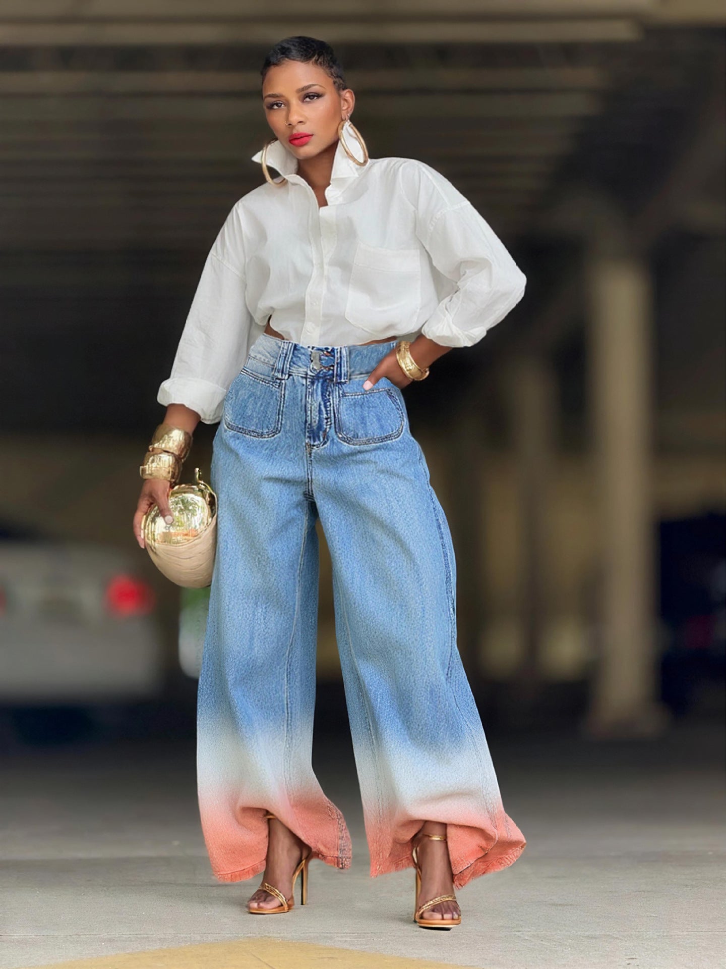 Women Ombre Denim Pant 4