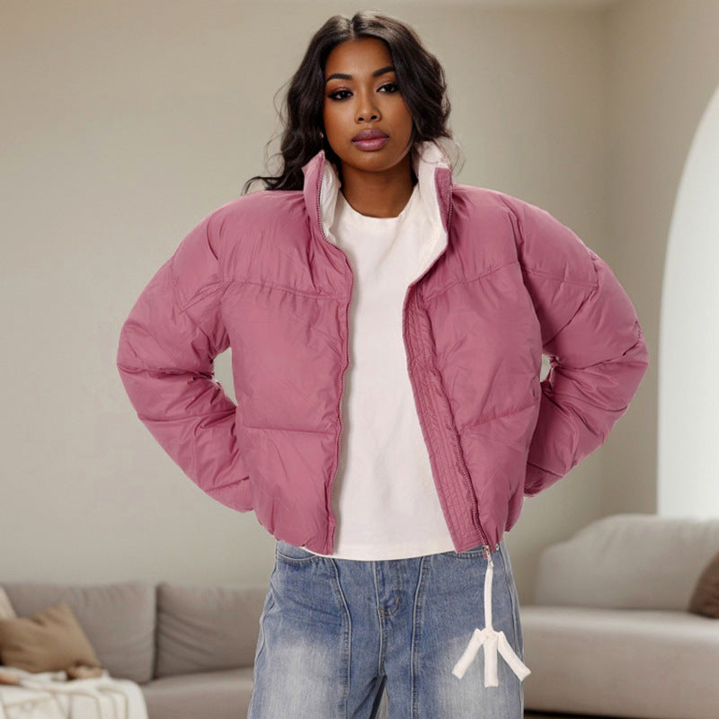 Women long sleeve contrast winter warm Padding Jacket 4