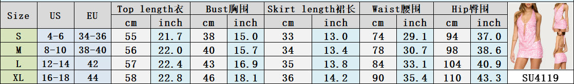 Sequin Low Back Tie Halter Neck Fitted Bodycon Skirt Set 8