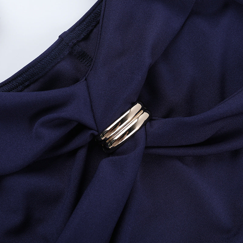 Women Basics crossover Knot Long-Sleeve Mini Dress 12