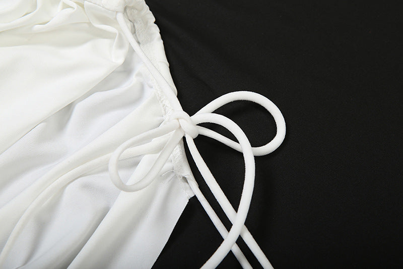 Women autumn/winter sexy backless lace-up off-shoulder bodycon dress 12