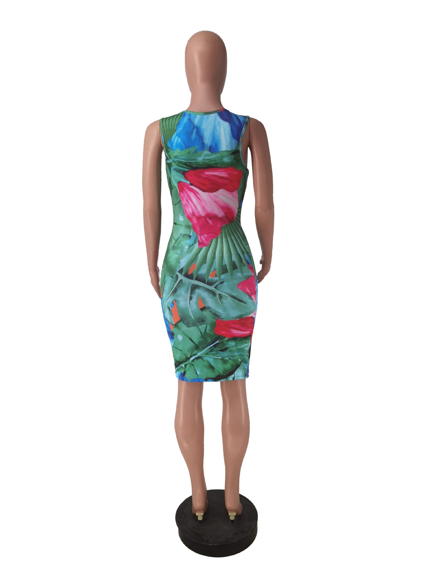 Women's Sexy Sleeveless Printed Bodycon Dress 8
