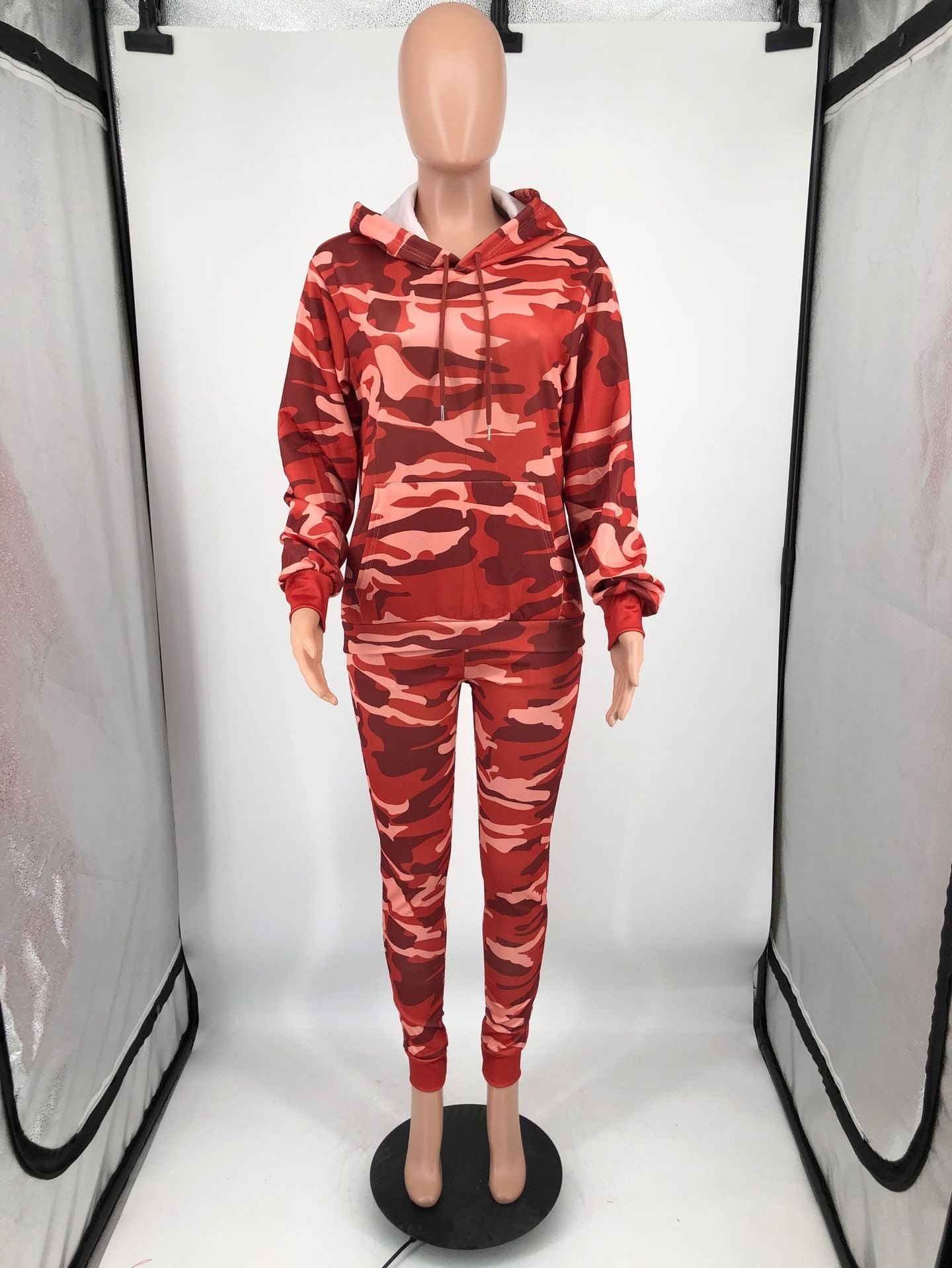 Women's Fashionable Sportswear Camouflage Two-Piece Tracksuit Set 21