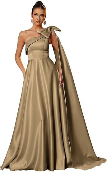 Women One-Shoulder Satin Formal Evening Dress（Processing time need 3-6 days） 8