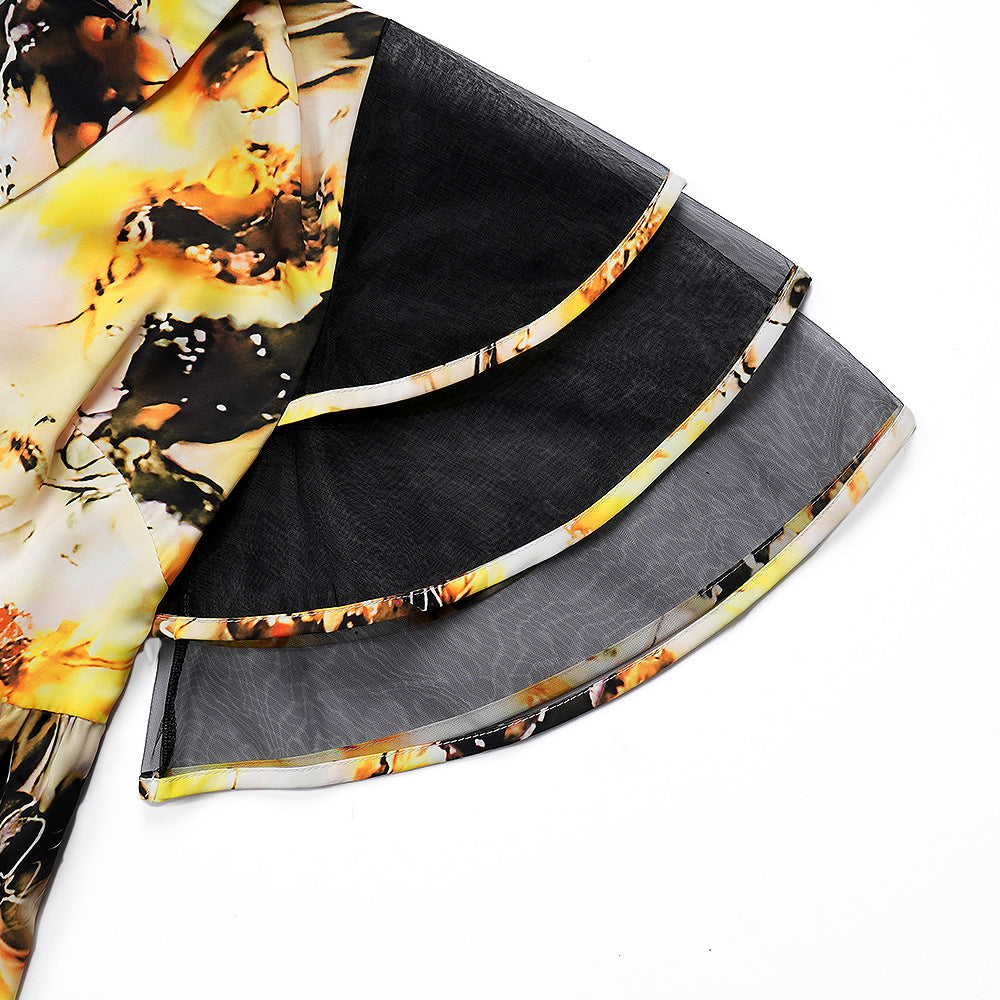 Plus Size African Women Printed Dress Puff Sleeve Long Dress 18