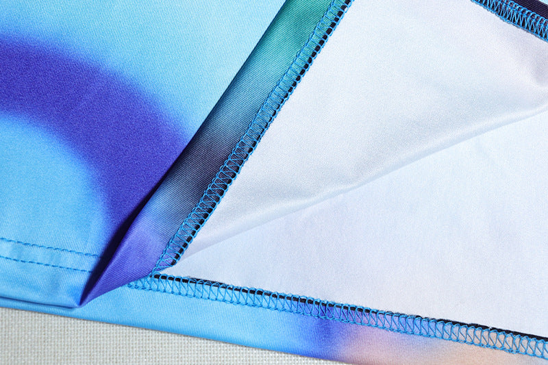 Women Printed Sleeveless Vest Top and Slit Skirt Two-piece Set 13