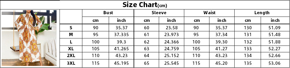 Women Autumn Printed Long Sleeve African Dress 8