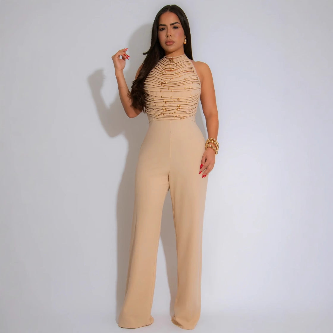 Women High Neck Sleeveless Jumpsuit 7