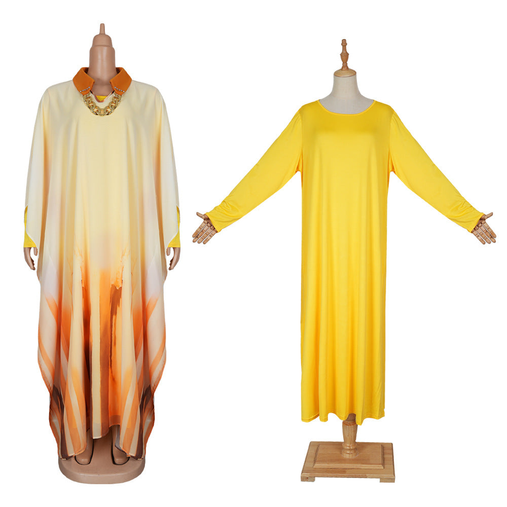 Print Robe Africa Plus Size Two-Piece Women's Dress 9